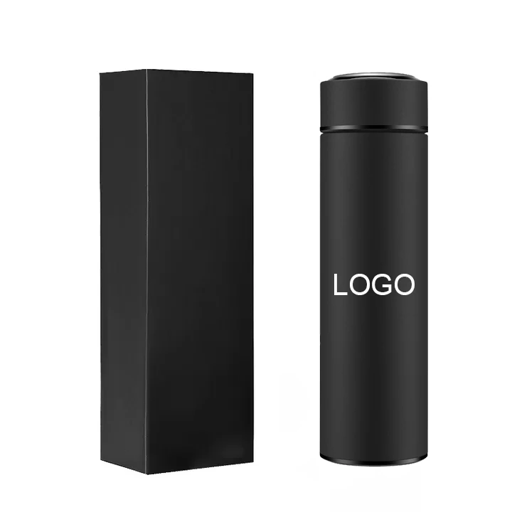 Custom LOGO Black Matte Stainless Steel Vacuum Flask Insulated Thermos