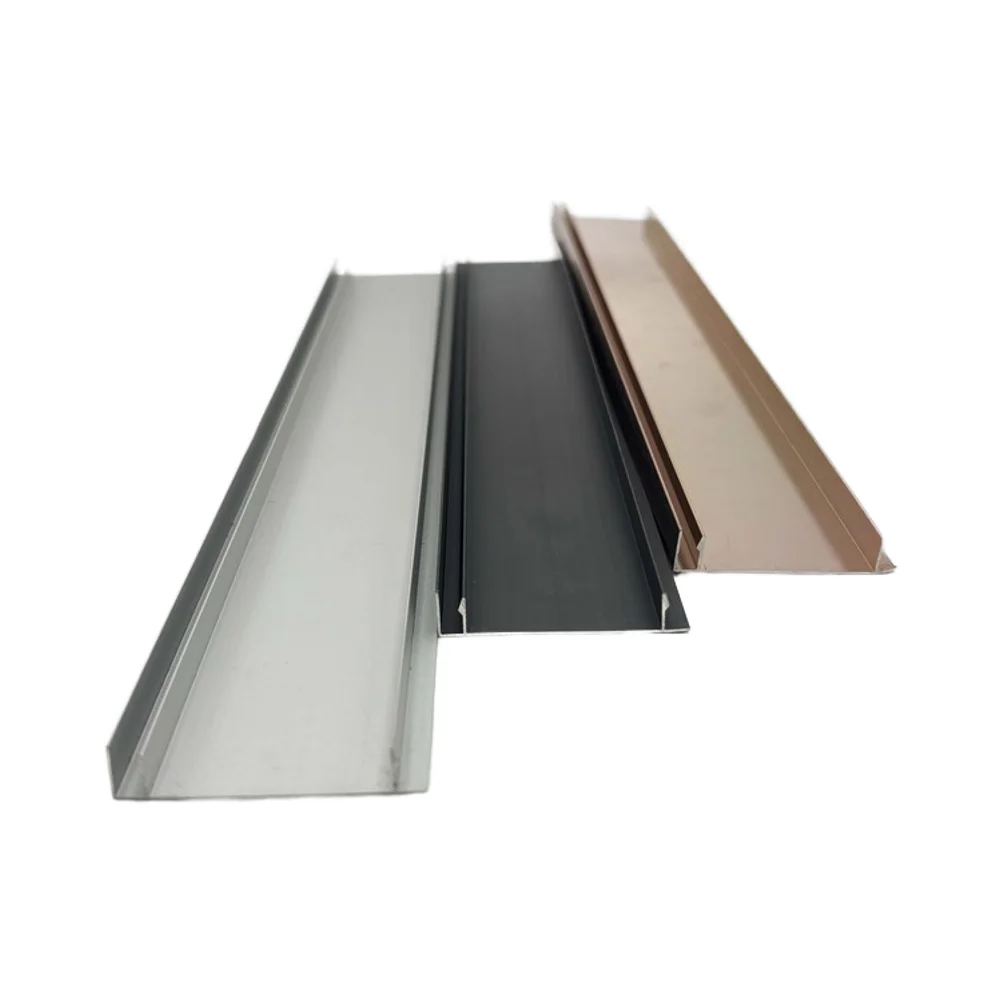 High quality aluminum baseboards with brushed aluminum base plates, modern design suitable for hotel applications