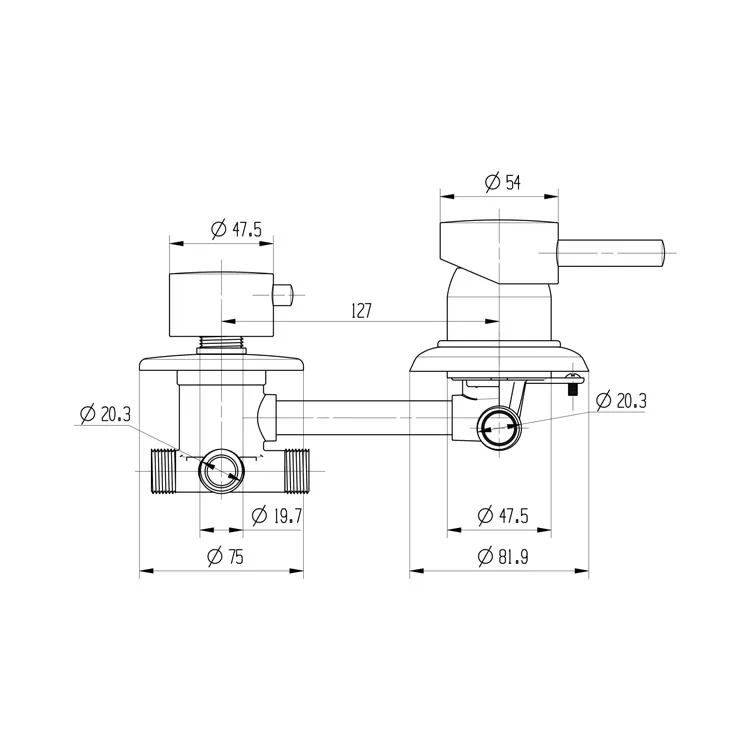 Wall Mount 2 Ways to 5 Ways Shower Diverter Valve Mixer Faucet Concealed Shower Mixer
