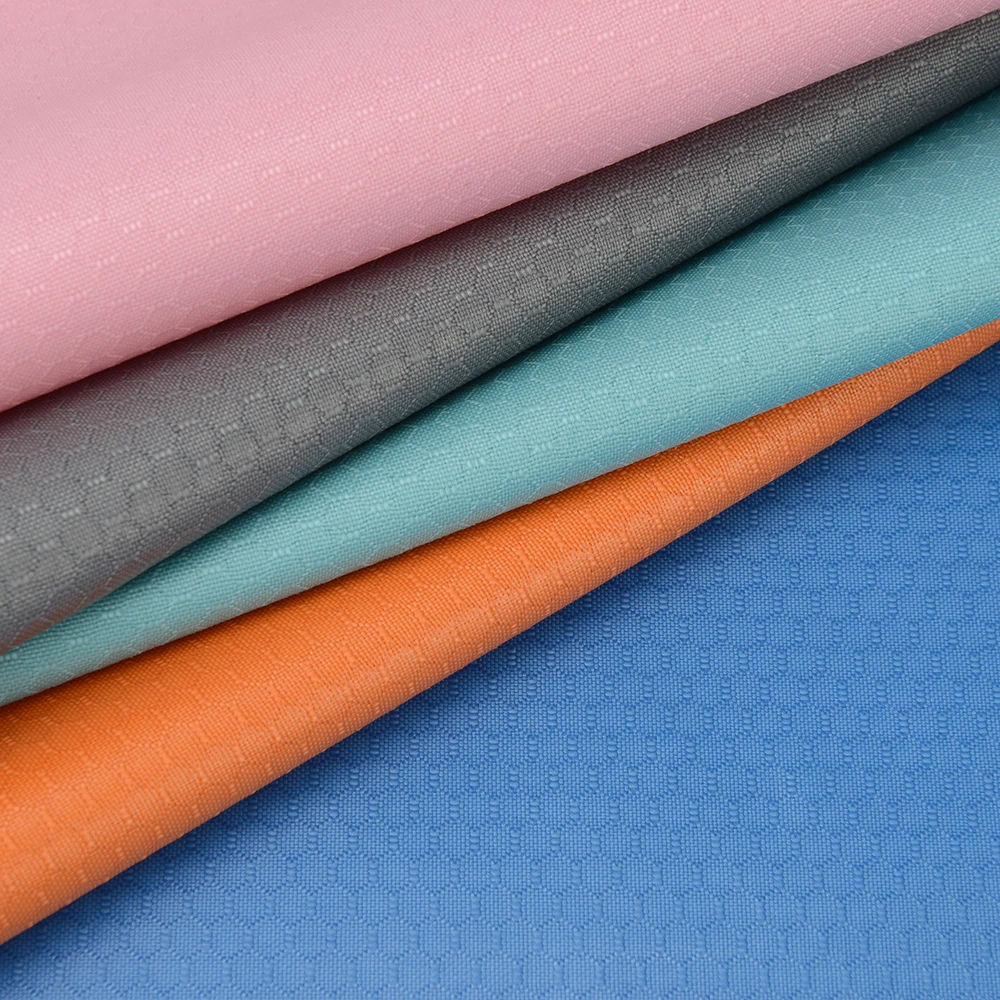 100% Polyester Bag Material 420D DTY Oxford Hexagonal Diamond Jacquard Fabric for Trolley Case