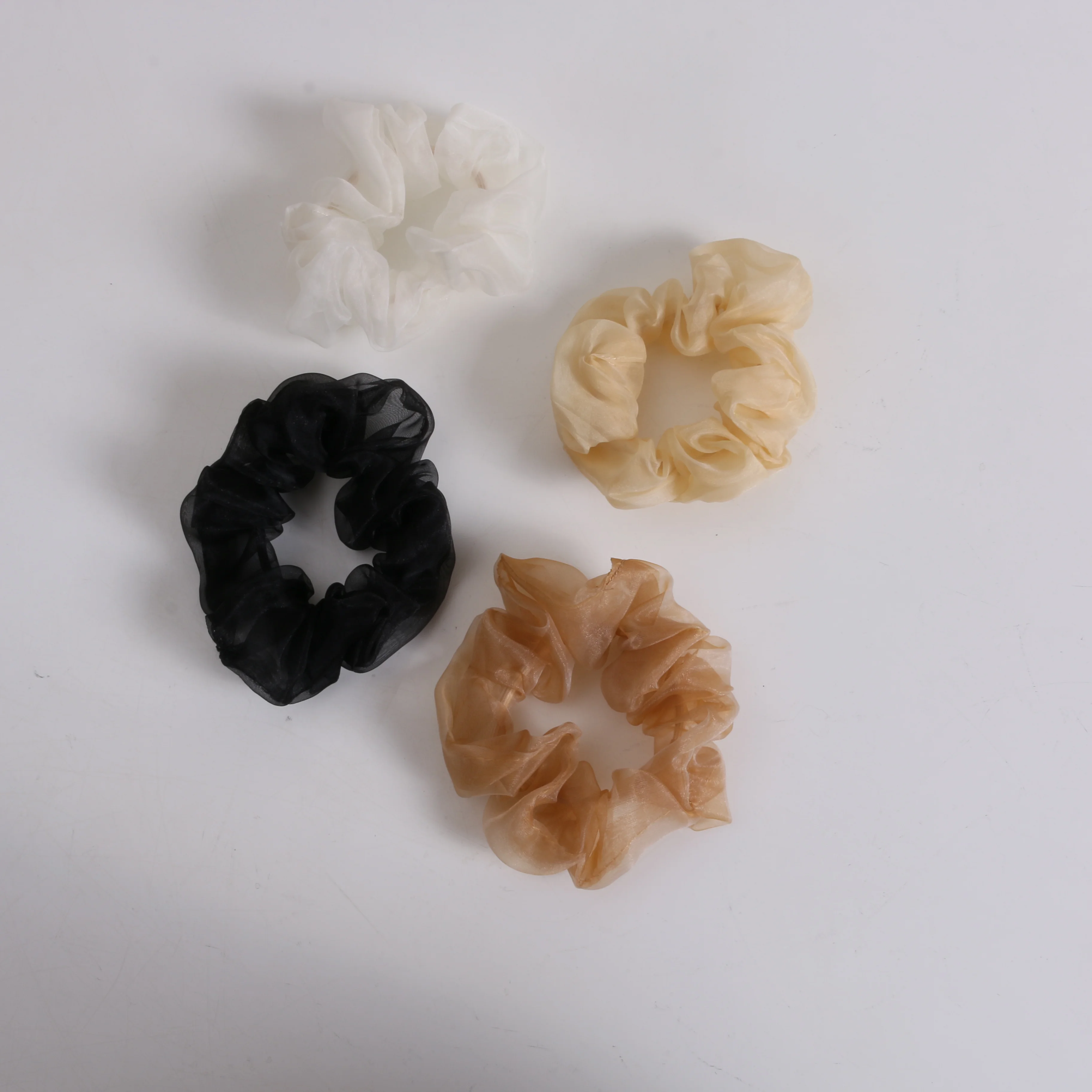 2022 new Korean style sweet and cute girl organza large intestine hair ring simple net red fat intestine ring elastic hairband