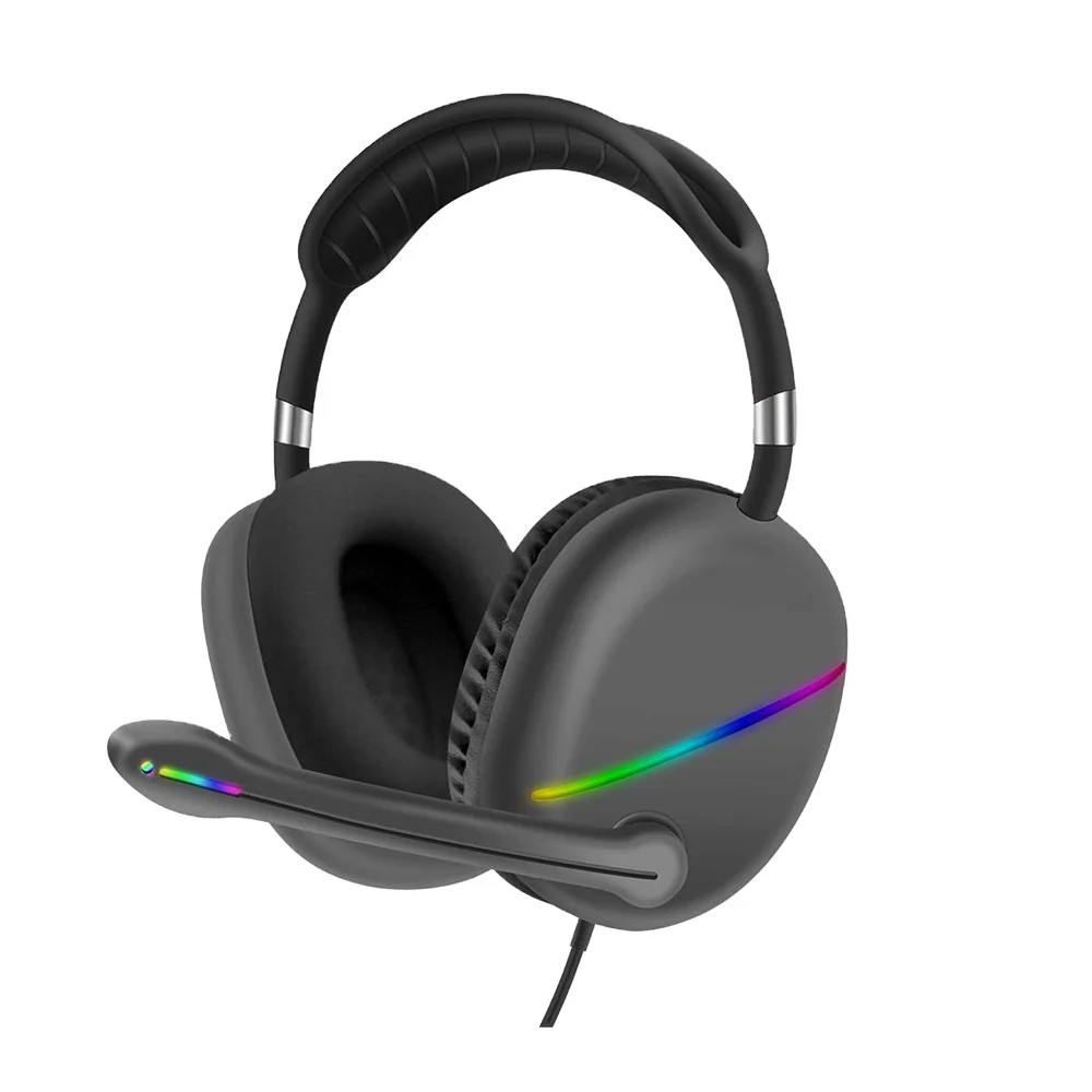 New wired headset AKZ-025 computer gaming headset surround stereo 3.5mm wired headset with RGB colorful lights