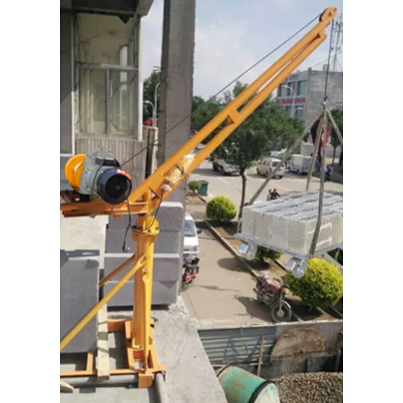 Household small lifting roof crane 220V electric outdoor decoration brick crane