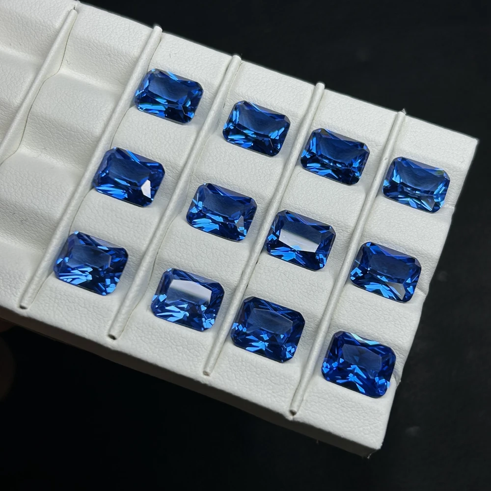 3x5mm-10x14mm Octagon Blue Spinel Emerald Cut London Blue 119# Lab Grown Spinel Gemstones