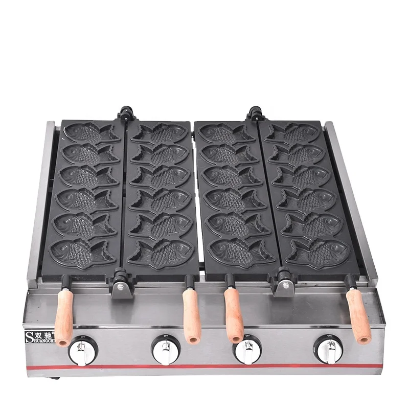 Stainless steel commercial fish shape cake machine korean street snack food equipment waffle maker crispy machine