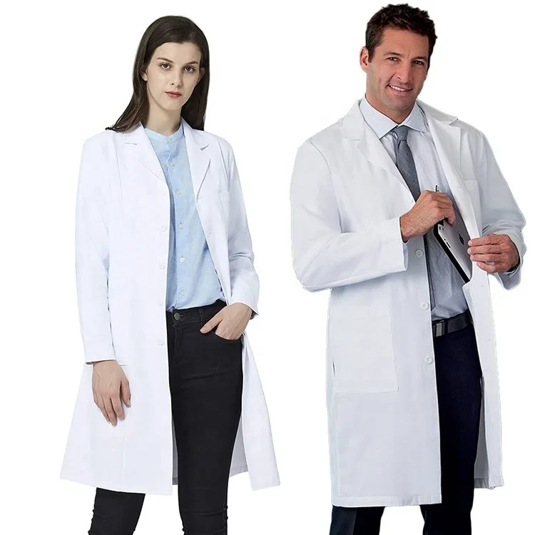 wholesale oem logo custom unisex professional student laboratory long sleeve jacket white lab coat doctor nurse dentist uniform