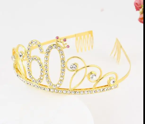 
Gold Alloy Rhinestone Girl Birthday Queen Crown 