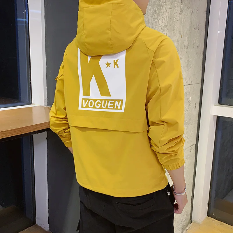 
fashion 2021 Wholesale Retro Mens Polyester Color Block Windbreaker Jacket 