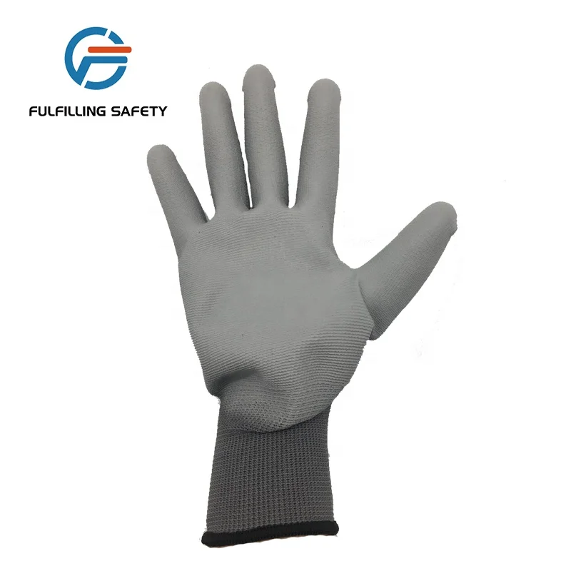 13 gauge polyester lining palm polyurethane coated glove