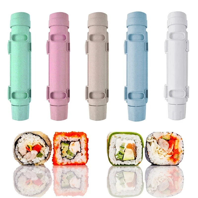 Free Shipping Kitchen Gadgets Quick Sushi Maker Roller Rice Mold Bazooka Vegetable Meat Rolling Tool DIY Sushi Making Machine