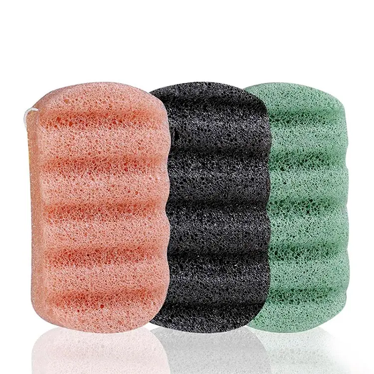 Konjac Sponge Private Label Black Compressed Face Body Cleansing Konjac Sponge Biodegradable Natural With Box
