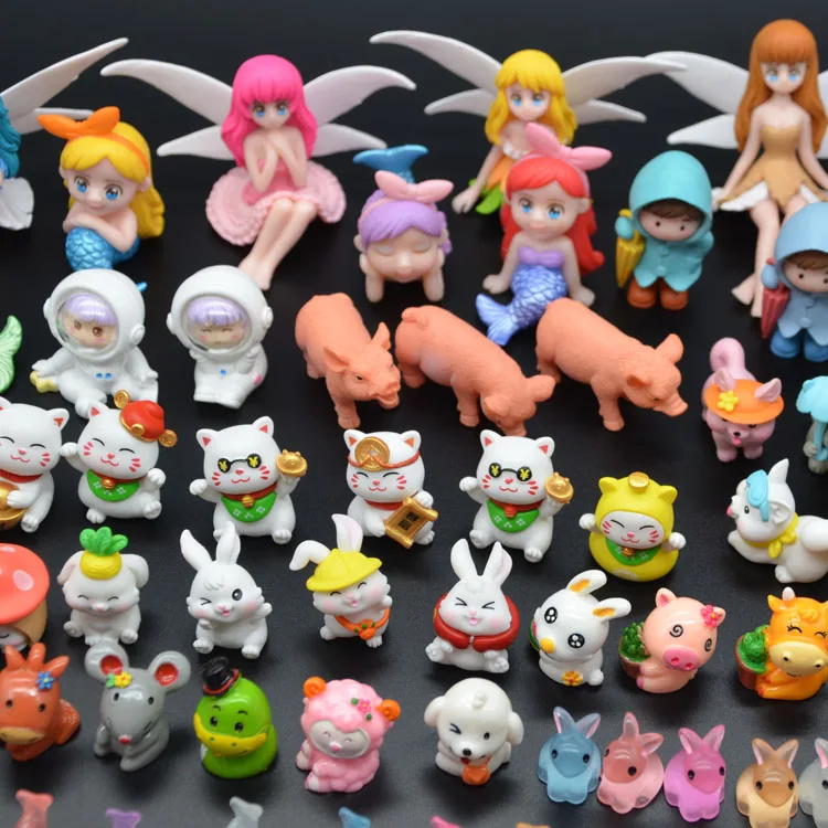 bulk mini white small rabbit figures micro miniature resin figurines bunny manufacturer wholesale bathing animal toys for kids