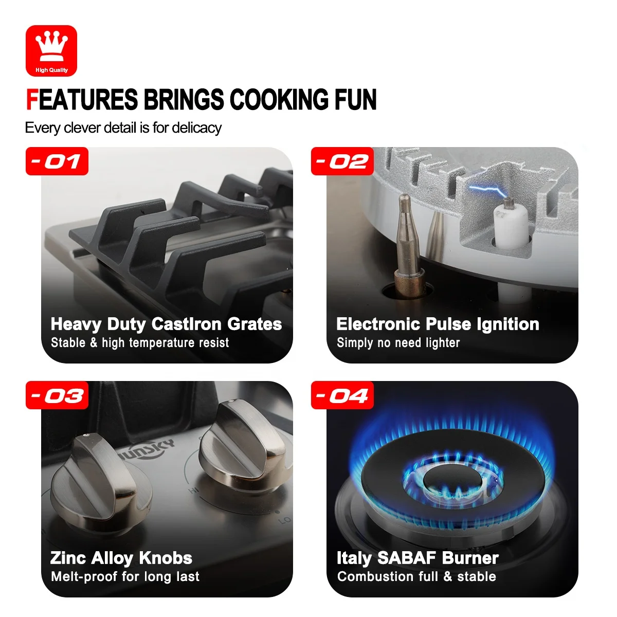 JunSky 36 Inch Stainless Steel Price Various Specifications Euro Hot Gas Stove 5 Burners Kitchen Estufa De Gas