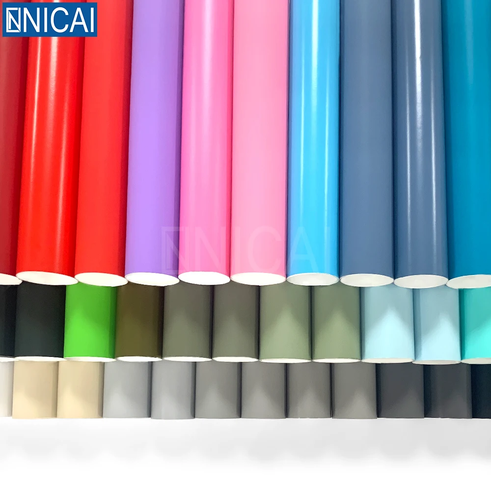 NICAI Stickers Roll Self Adhesive Car Vinyl Wrap Three Layers Matte Vinyl Air Bubble Free Car Wrap Film