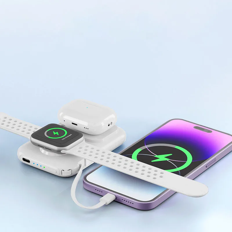 New trend watch 5000 mAh wireless magnetic suction mobile power bank