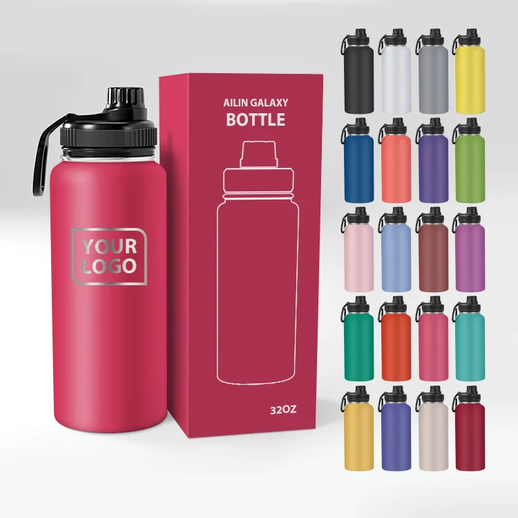 Custom 24oz 32oz 40oz Gradient Colorful Double Wall Vacuum Flask Gym Sports Insulated Stainless Steel Oem Outdoor Water Bottles