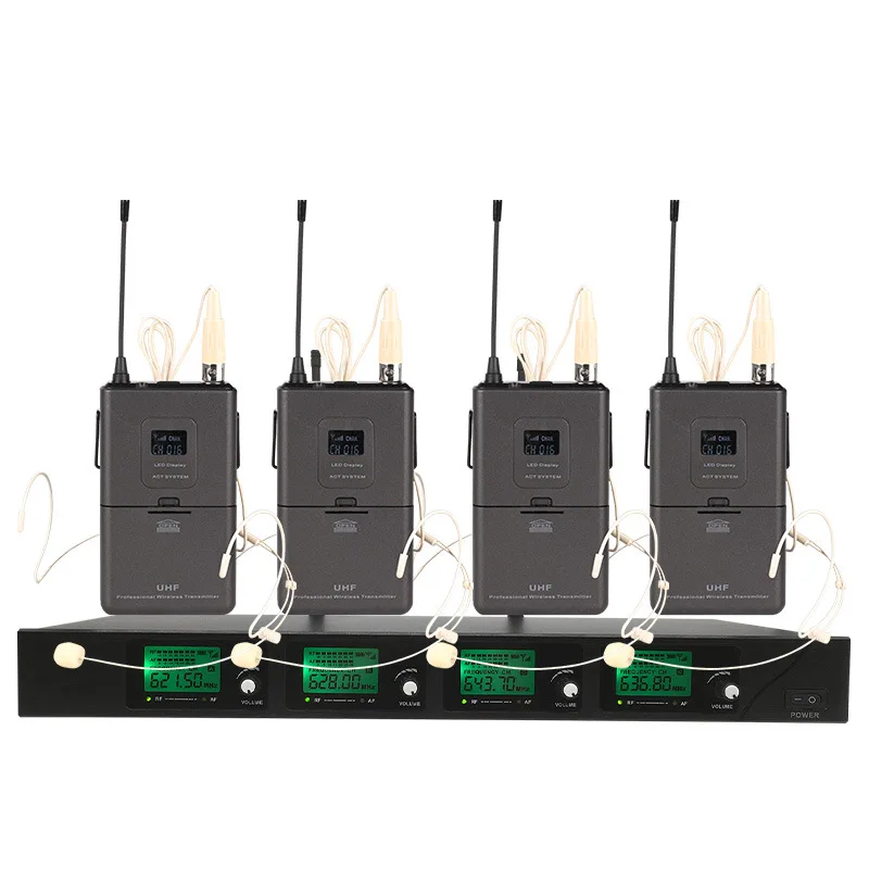 wireless UHF microphone with collar clip bodypack professional microphone