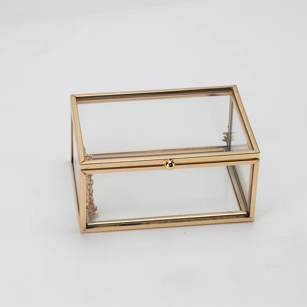 Свадебный подарок, декоративная стеклянная коробка для ювелирных украшений с зеркальным узором