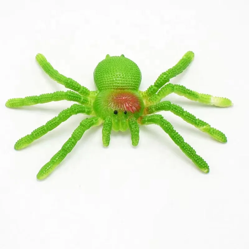 Wholesales TPR Super Stretchy Realistic Colorful Rubber Spiders Toys Party Plastic Rubber Spider Toy