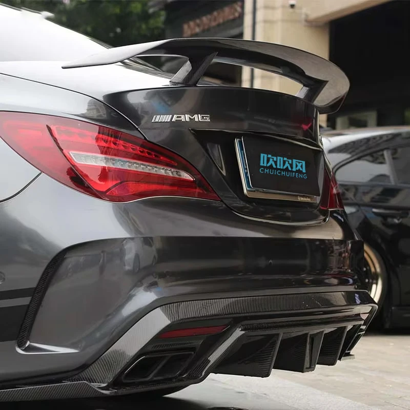 Dry Carbon Fiber Bodykit Car Accessories  Roof Trunk Spoiler Rear Wing for Mercedes Benz CLA Class W117 C117