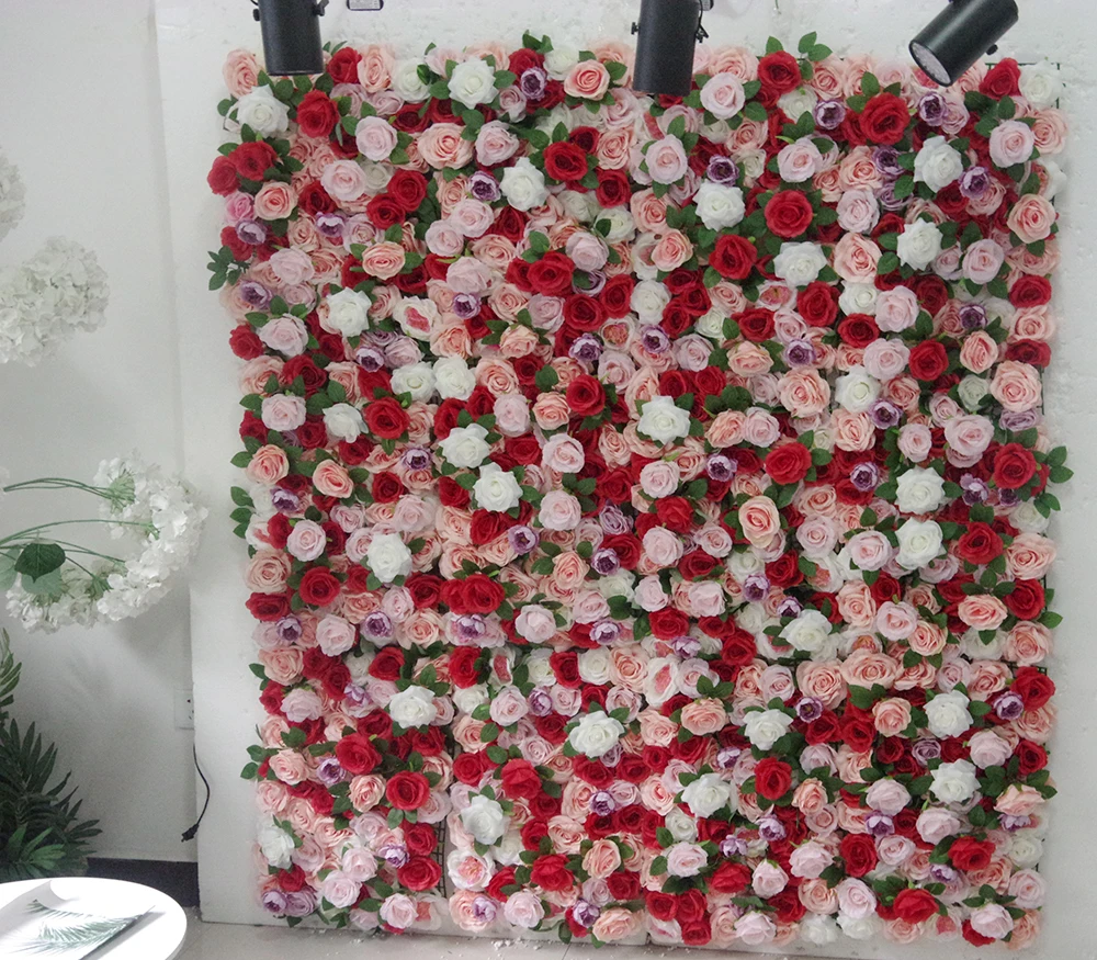 Artificial Roll Up wall flowers hanging flower wall panel backdrop wedding decor