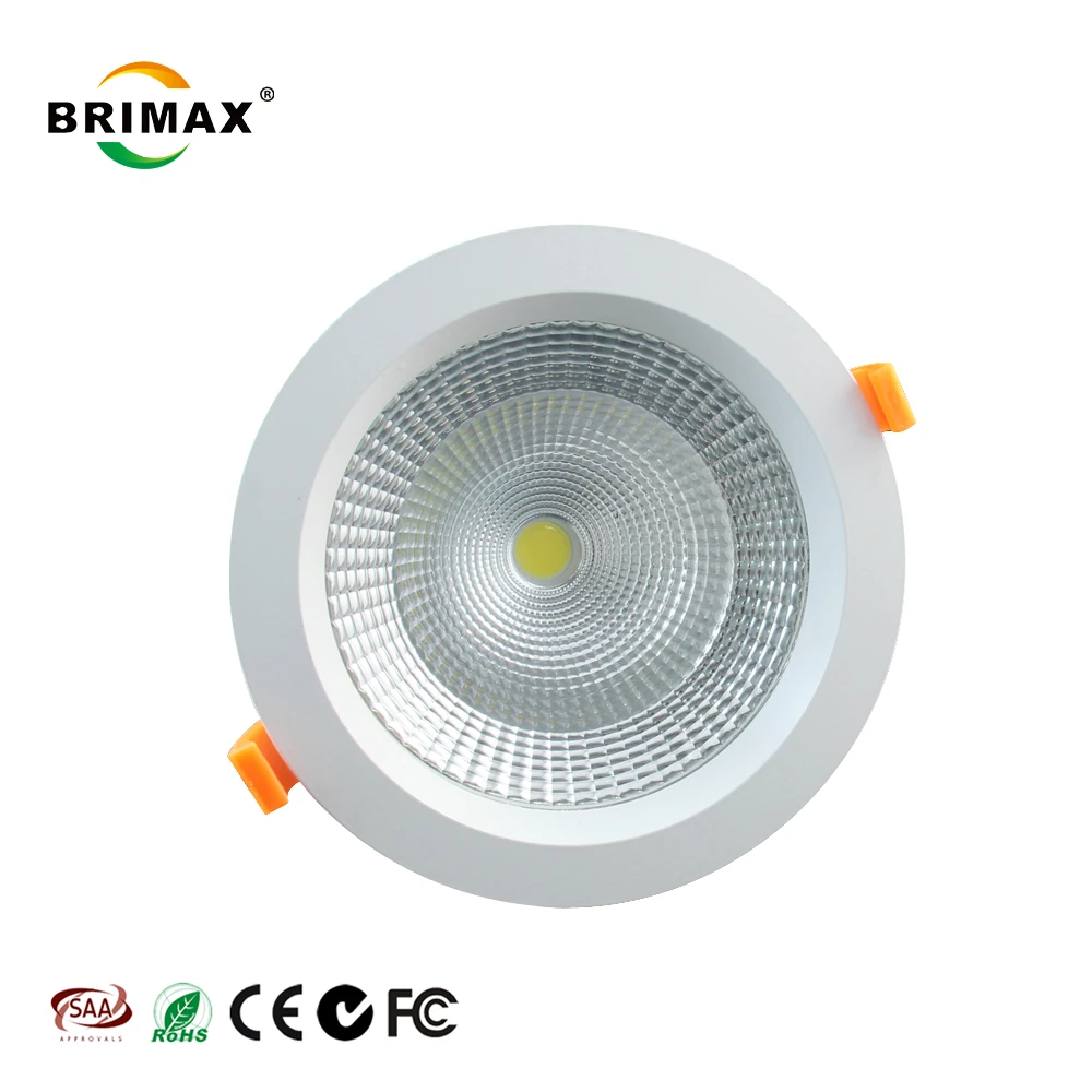 Brimax SAA CE RoHS C-Tick FCC certificates cob light fixture 150mm hole size 25w 2750lm dimmable 90 cri recessed downlight led
