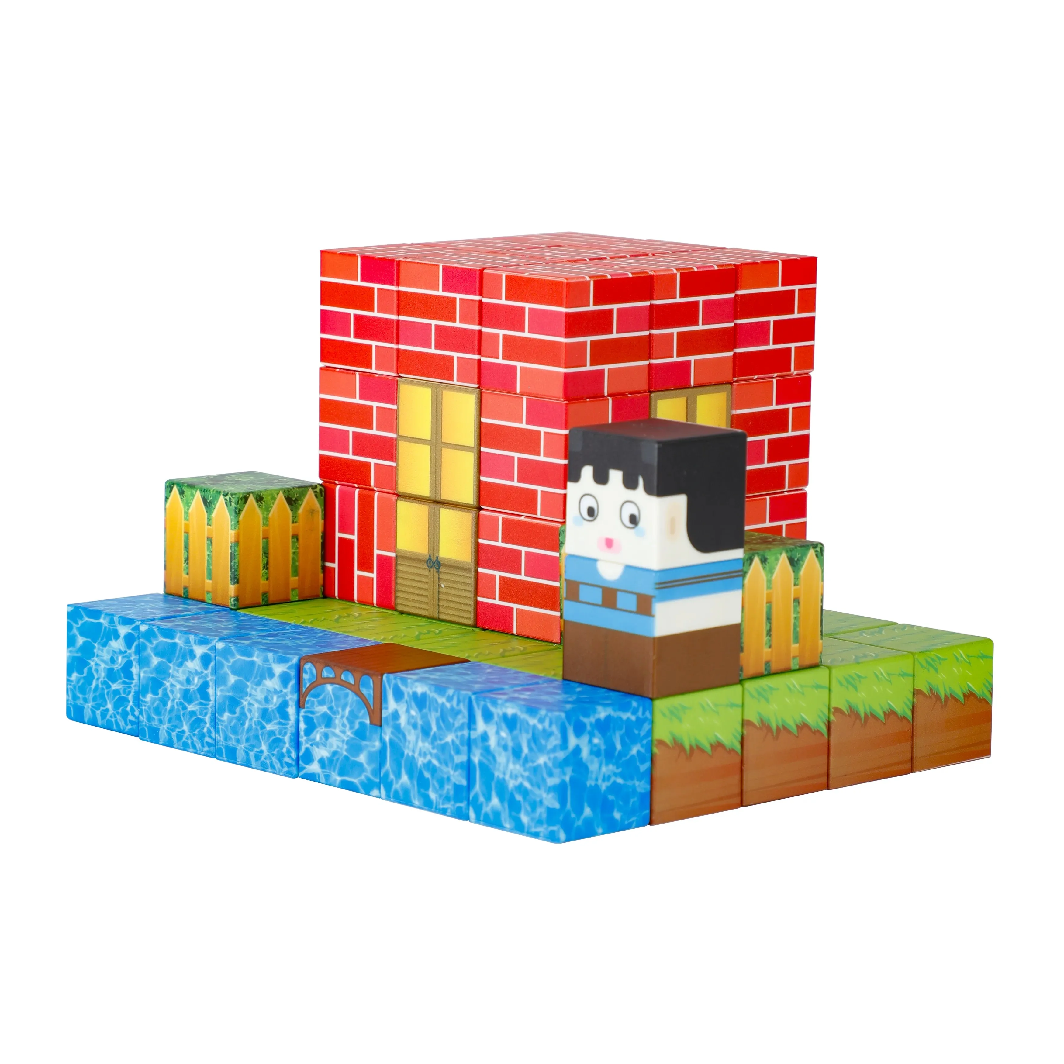 New style Magnetic Mini World Blocks Building Mine Magnet World Set Sensory Kids Games Toys for Girls and Boy ASTM CPC 2.5cm