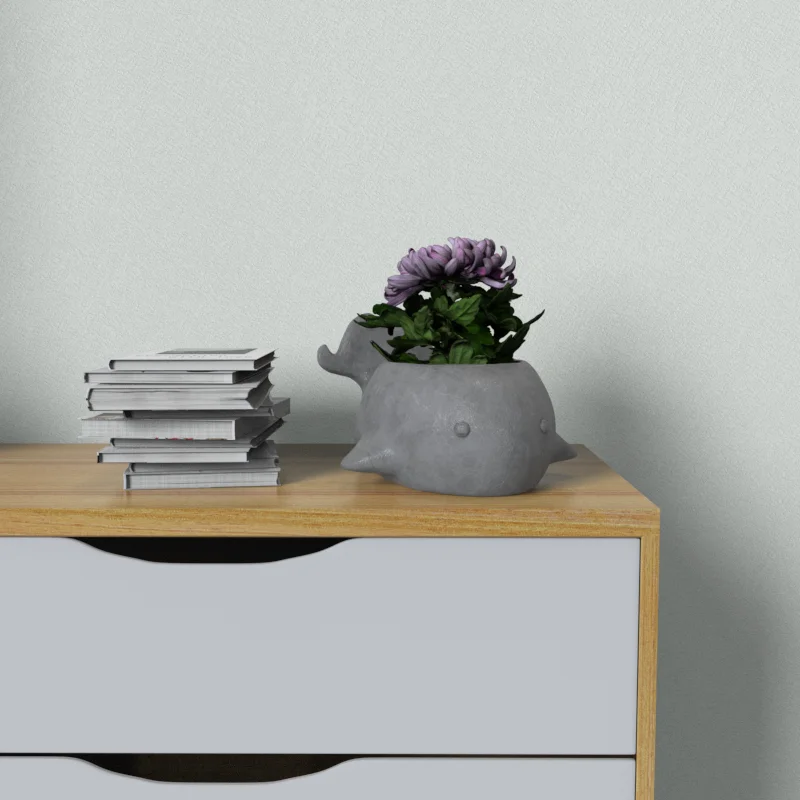 Factory Custom wholesale outdoor flower pots resin animal flower pot ployresin whale flower pots on sale