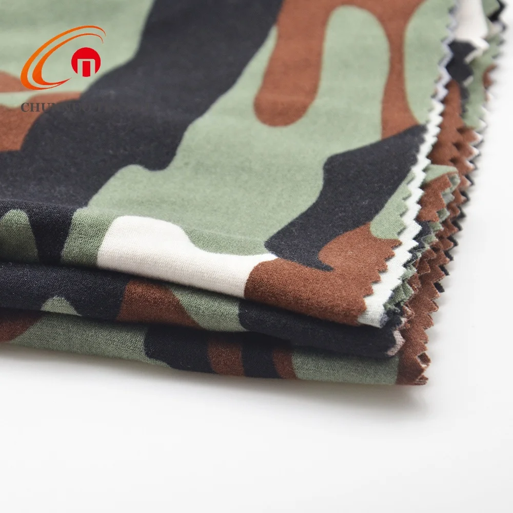 Shaoxing Chunnuo Textile Manufacturer Brushed Camouflage Lycra Fabric Printing