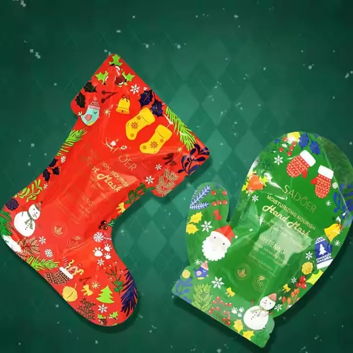 OEM SADOER Private Label Christmas Nicotinamide Brightening Whitening Exfoliate Aloe Vera Moisturizing Skin Feet Hand Mask