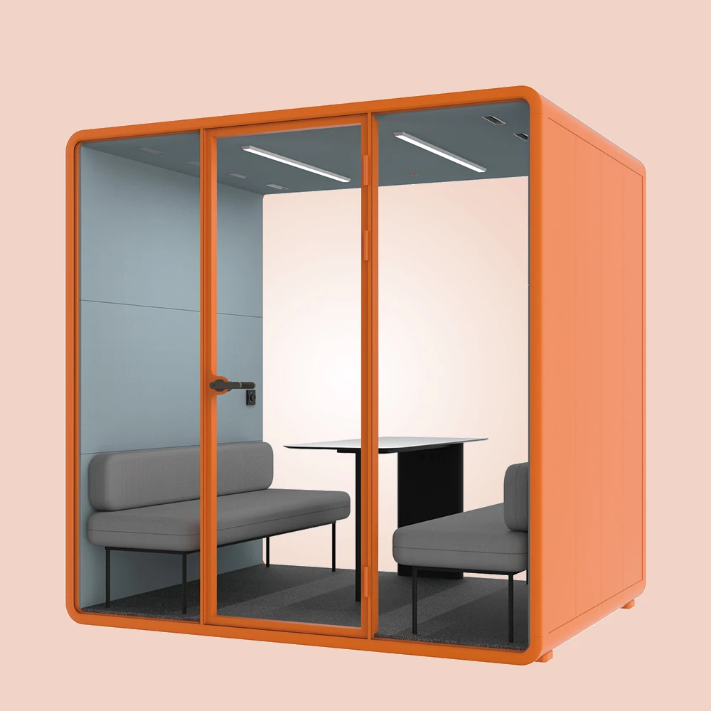 Expandable Acoustic Booth Soundproof Prefab Office Pod Prefabricated House Apple Cabin Meeting Pod Office