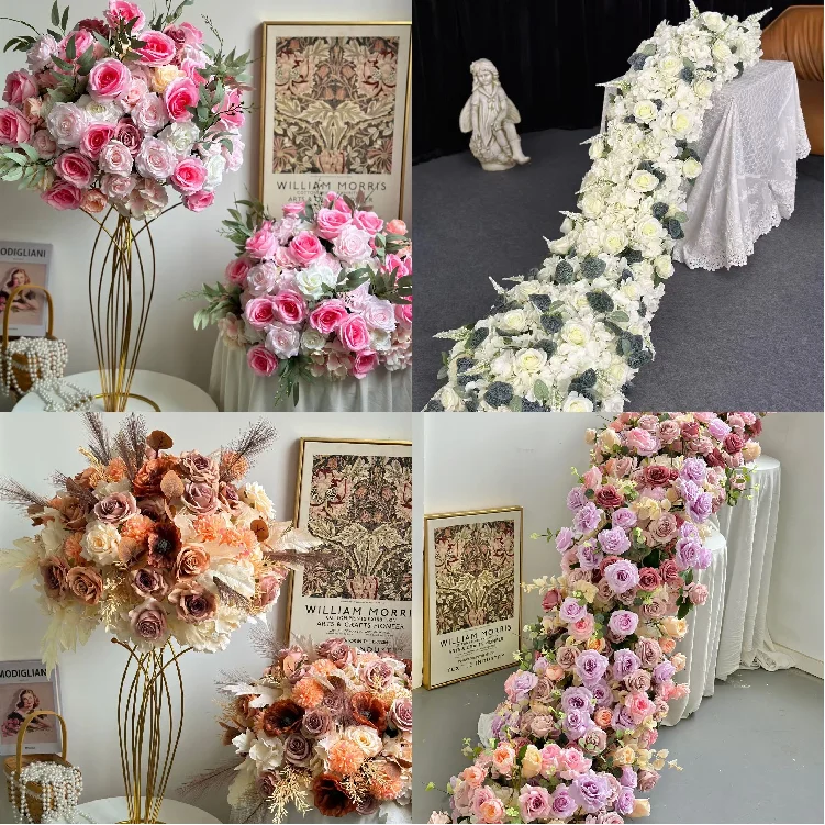 Other Wedding Decorative Centerpieces & Table Party Decorations Artificial Flowers Row Arch Runner Garland Background Panel
