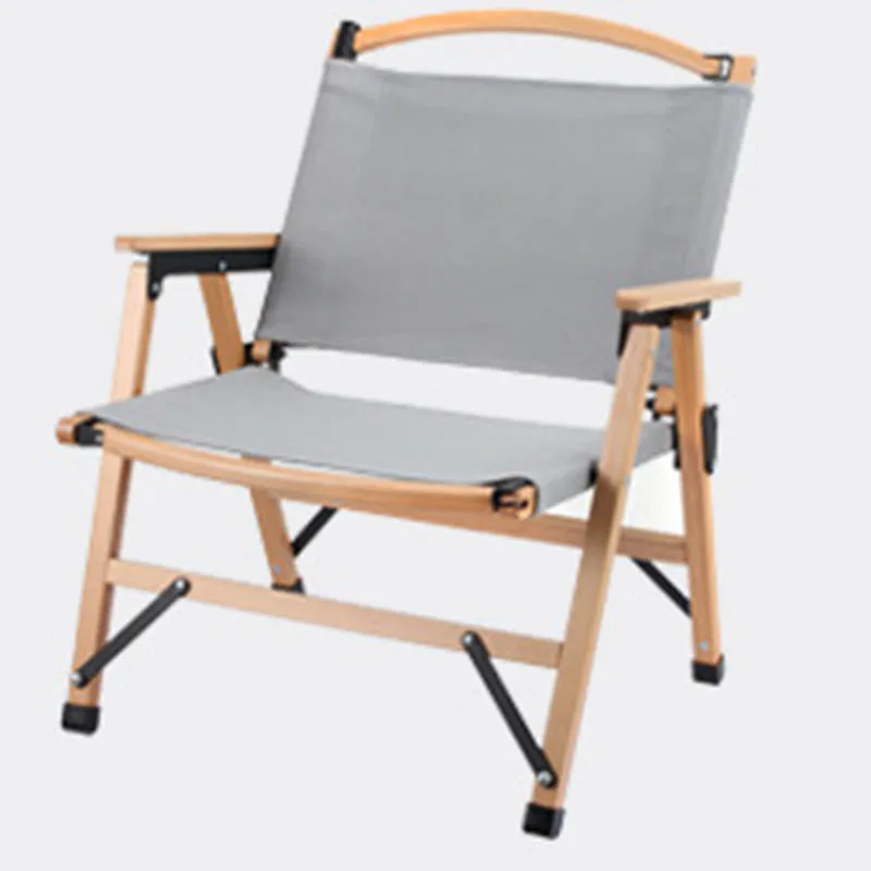 Outdoor Beach Chair Foldable Fabric Leisure Contemporary Modern Wooden Popular Sling Chair for Garden Beach Camping
