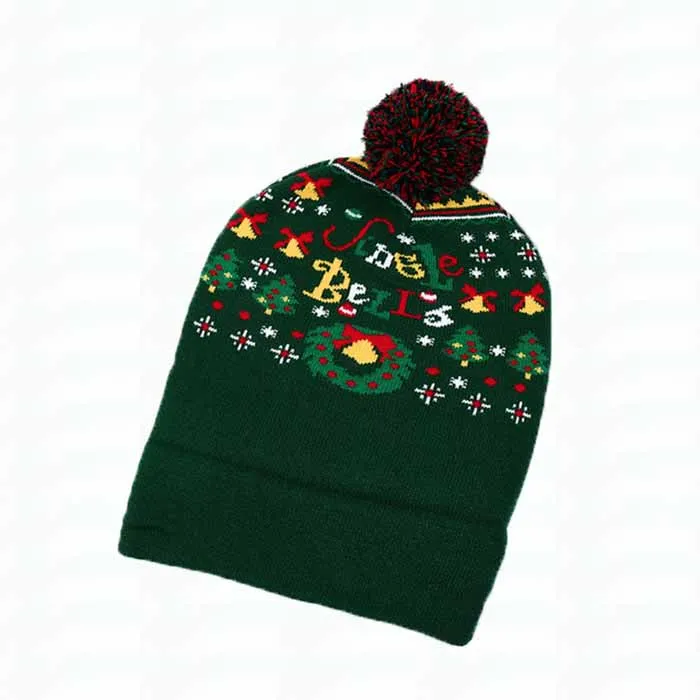 Christmas Knitted Jamaica Rasta Hemp Pompom Beanie Hat Joyseen For Men and Women