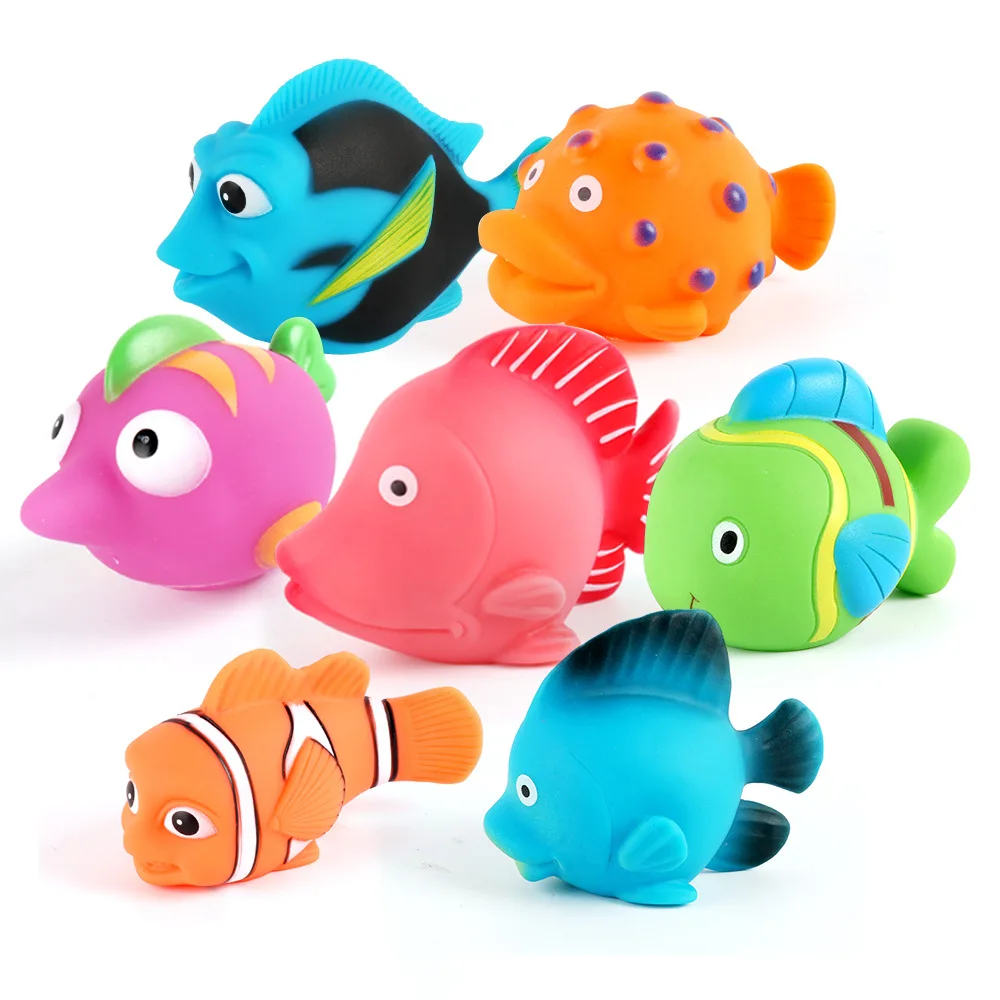 Animal Fish Shape Bath Toys Floating Rubber Toys For Baby Swimming Funny Toy