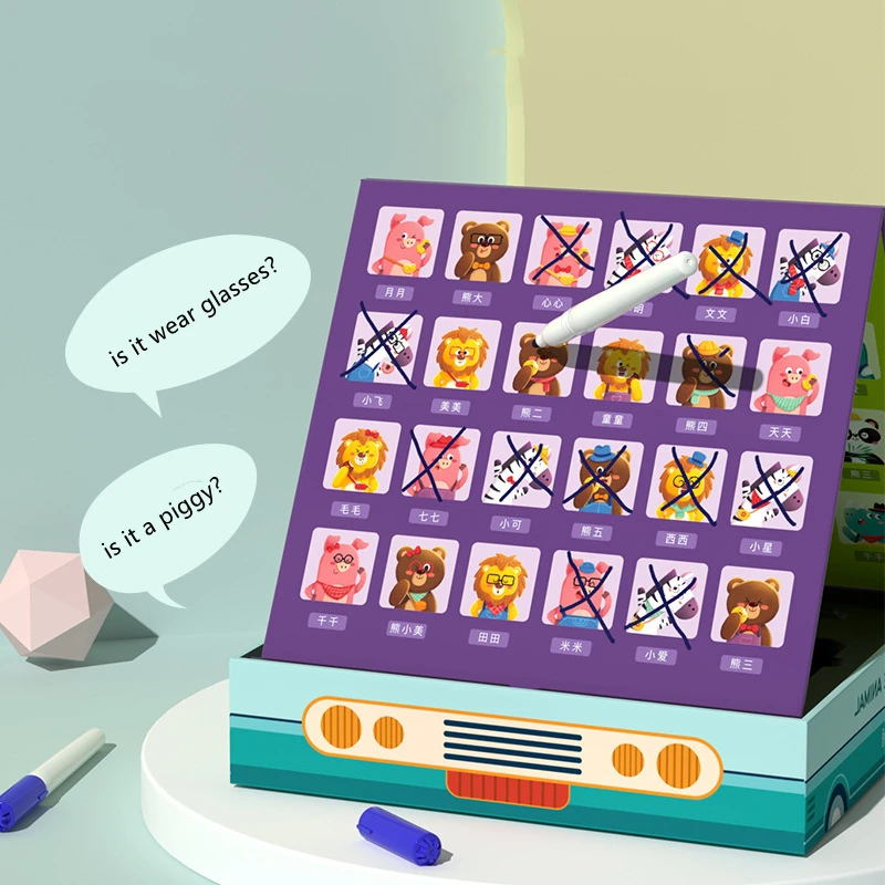 2022 New Arrival Kids Interactive Wooden Educational Toys Guess Who It is LogiC Training Fun Toys