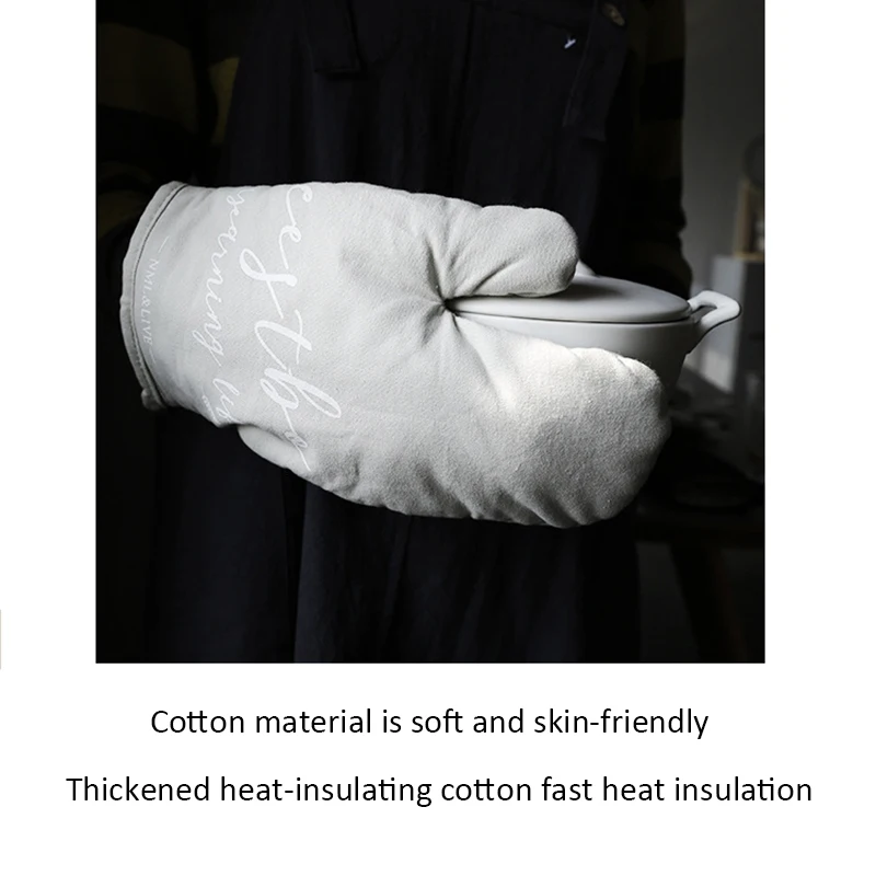 Custom Printed Non-slip Heatproof Cooking Baking BBQ Cotton Oven Gloves