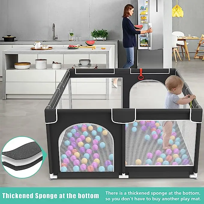 Playpen Indoor Use Breathable Mesh Children Baby Safety Plastic Toy FenceFor Toddler KidsOutdoor Kids Activity