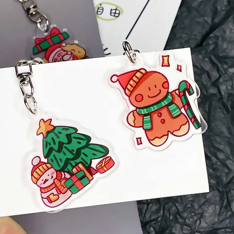 Christmas Best Seller Clear Acrylic Keychain custom gift Keychain Custom Cartoon Acrylic Keychain Wholesale Plastic key chain