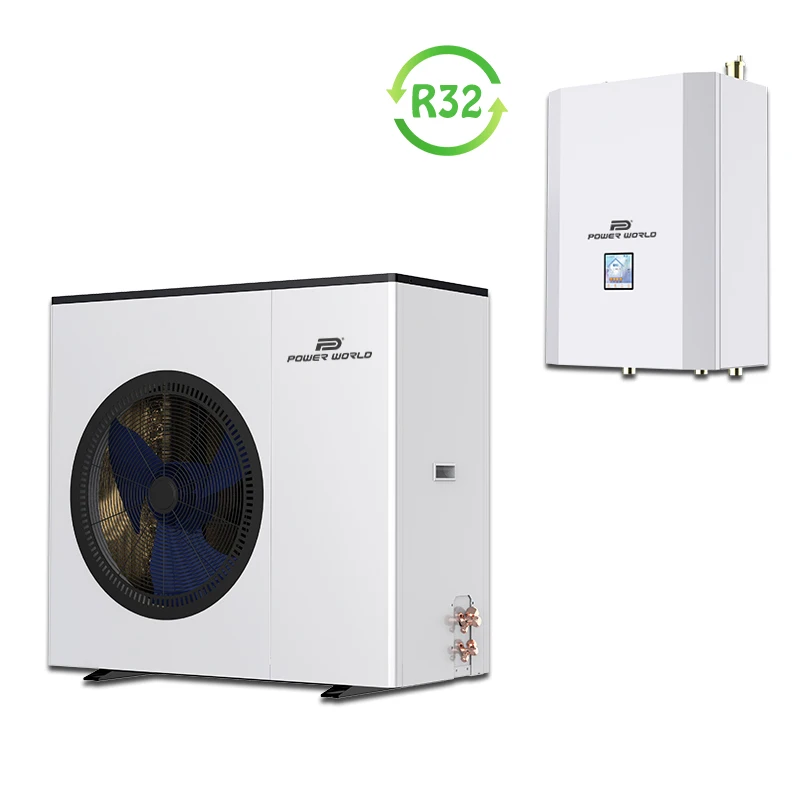 Low climate inverter heat pump high cop  r32 luftwasser wermepumpe split air to water heat pump 12kw