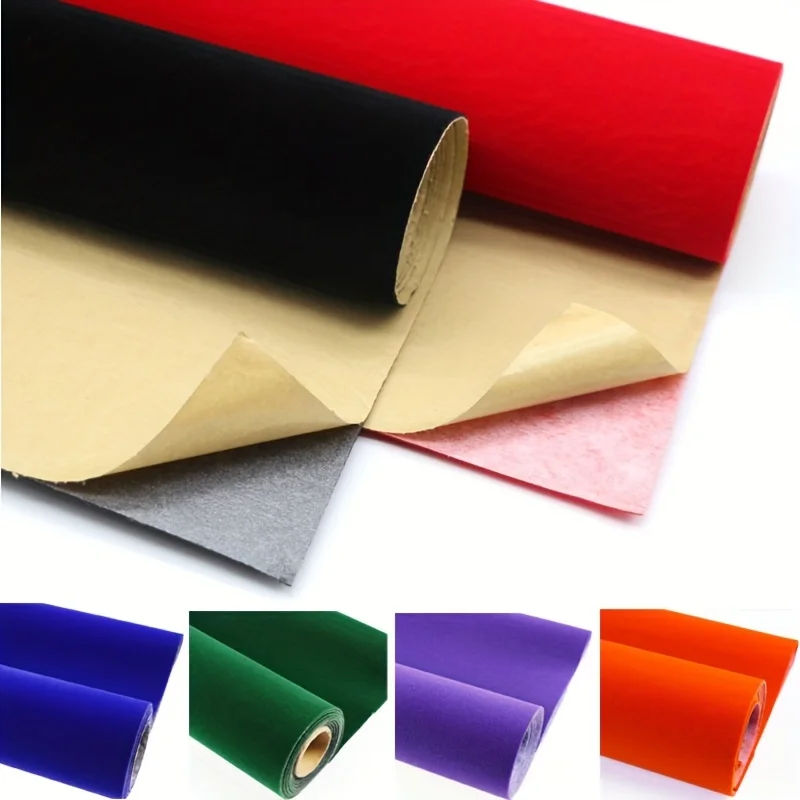 Wholesale 1.2mm Thick Self-Adhesive Velvet Fabric Sticker Decorative Fabric For Diy Crafts, Jewelry Boxes, Car Interior
