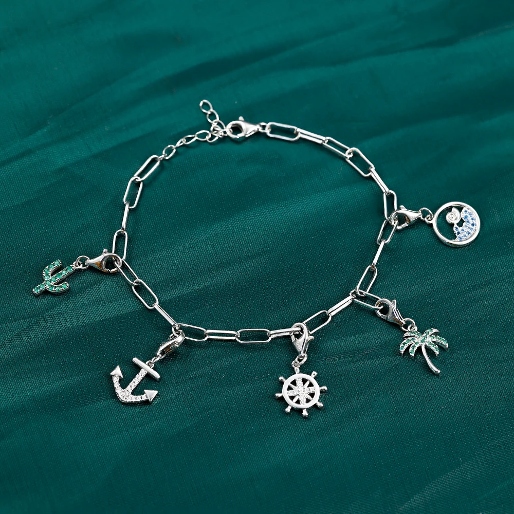 Grace Movable 18K Plated Gold Filled Bulk Wholesale 925 Sterling Silver Custom Lobster Clasp Bracelet Pendant Charm With Clasp