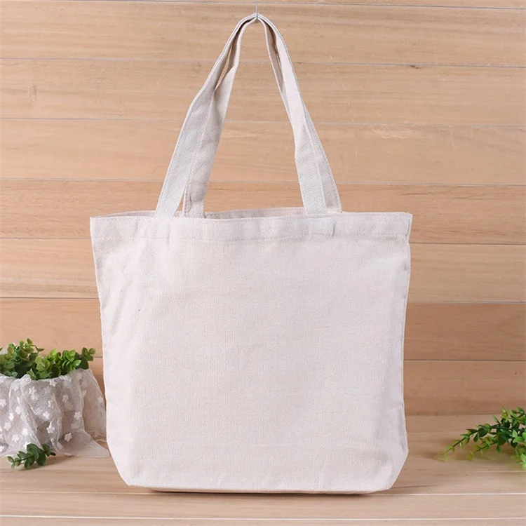 Wholesale Custom Print Logo Cheap Reusable Shopping Bags Plain White Blank Cotton Canvas Tote Bag