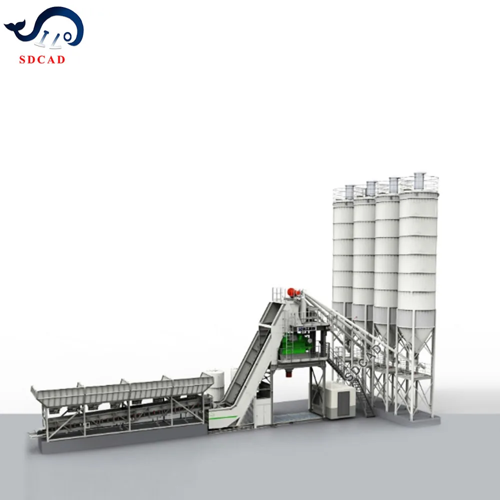 SDCAD brand Construction company large capacity 150m3/h ready mixed concrete batching plant price for manufacturing plants