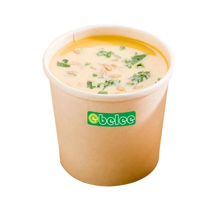 Custom printed disposable chinese takeaway box 16oz 26oz 32oz kraft paper bowl packaging for takeout noodles and soup