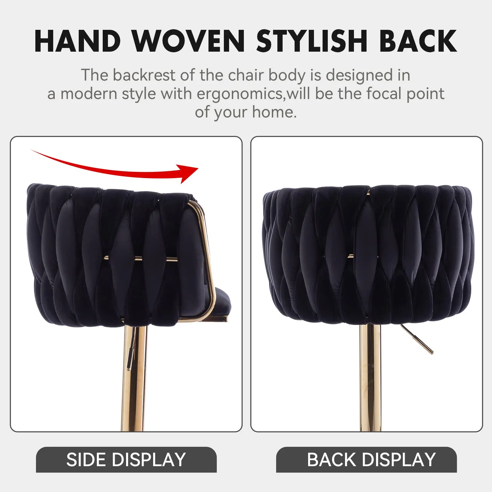 Unique Design Hot Sale Luxury Gold Height Adjustable And 360 Swivel High Chair Bar Stools For Kitchen