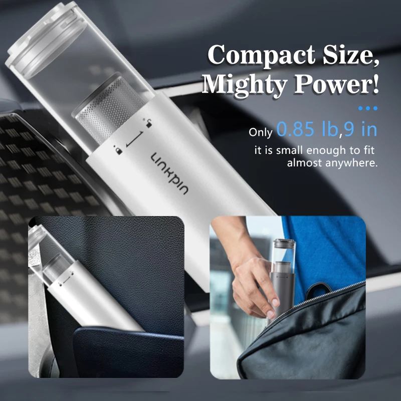 Hyperliving 18000pa Motor Powerful Mini Wireless Handheld Car Vacuum Cleaner  Portable High Power Car Vacuum Cleaner