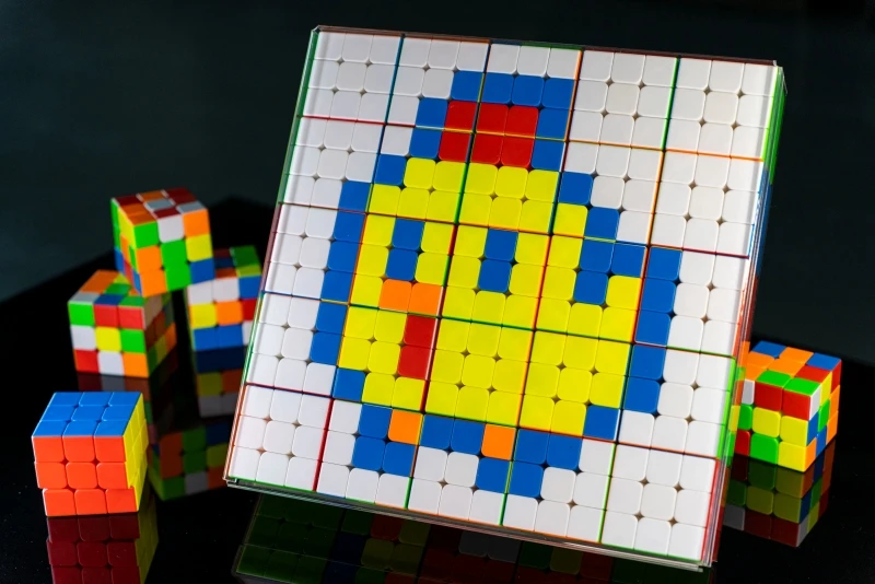 Yongjun DIY Use Multiple Cubes To Piece Together The Desired Pattern A New Way To Play The Magic Cube Wall Decorations