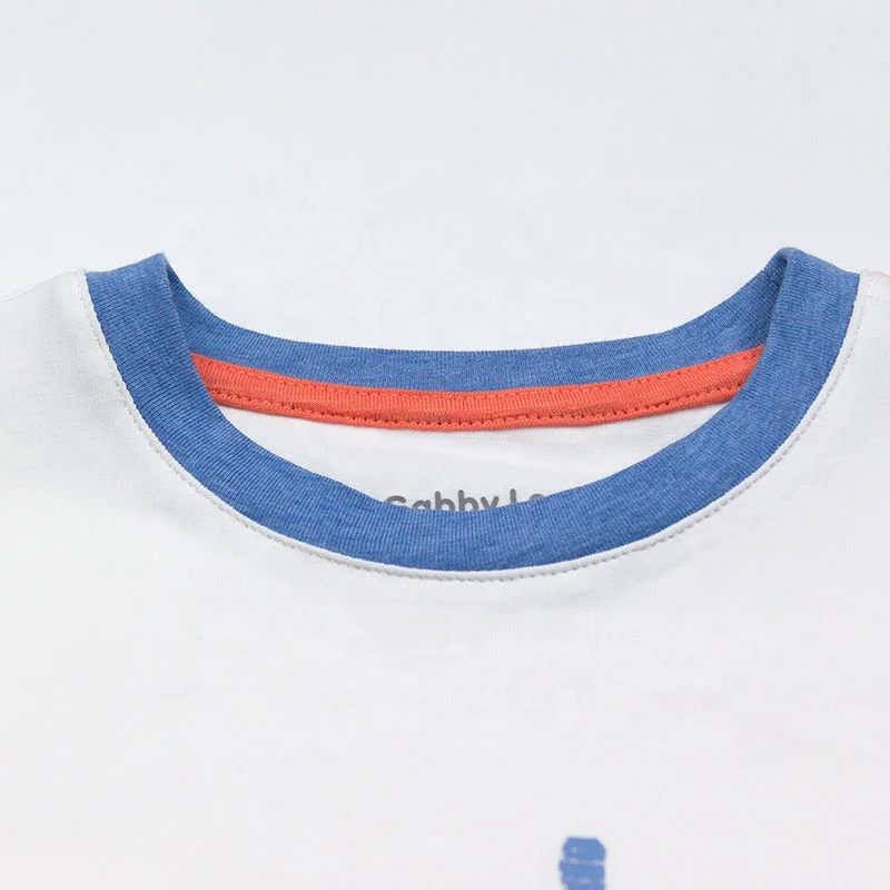  Gabby Loop/Детская летняя Однотонная футболка с круглым вырезом и короткими рукавами для мальчиков; Детские хлопковые футболки