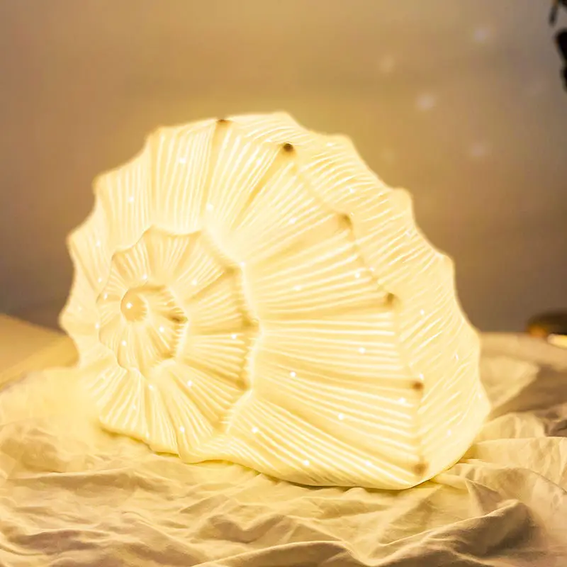 Фарфоровый ночник для детей по заводской цене лампа чтения ажурная настольная с улиткой и